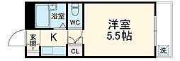 KOMO 1階ワンルームの間取り