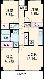 目黒本町マンション 4階3LDKの間取り