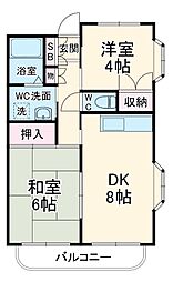 サンヒルズ徳丸 1階2DKの間取り