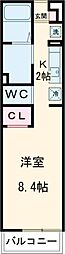 リブリ・栖 2階1Kの間取り