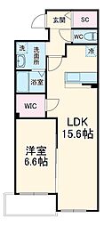 （仮称）平塚市宮の前新築マンション 1階1LDKの間取り
