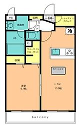 クオリアガーデン千人町 1階1LDKの間取り