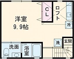 オハナテラス花小金井 2階ワンルームの間取り