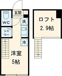 ワイドエイト久我山 2階ワンルームの間取り