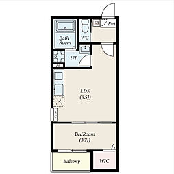 Revive黄金 3階1LDKの間取り