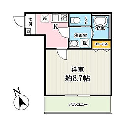 （仮称）キャメル所沢狭山ヶ丘3C 2階1Kの間取り