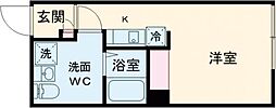 Novel Court西新井 2階ワンルームの間取り