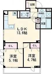Ｊｏ’ｓ　Ｒｅｓｉｄｅｎｃｅ　高田馬場 3階2LDKの間取り