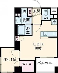 シティインデックス目黒 204 2階1LDKの間取り