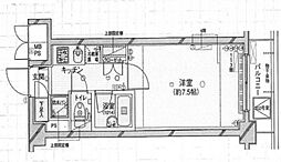 ヴェルト西馬込II 2階1Kの間取り