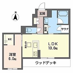 リラフォート 1階1LDKの間取り