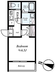 GRADUS狭山ヶ丘II 3階1Kの間取り
