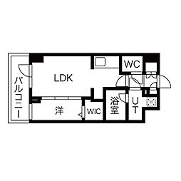 シーズンフラッツ高田馬場リバーサイドノース 3階1LDKの間取り