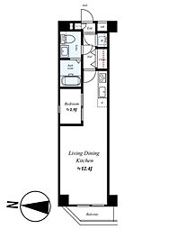 ＡＲＣＯＢＡＬＥＮＯ ＤＡＩＳＨＩＭＡＥ 2階1LDKの間取り