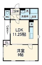 グランメゾン南流山 1階1LDKの間取り