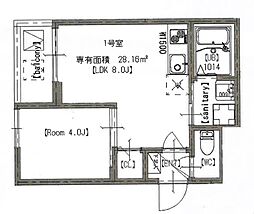 GRAND BEAR 3階1LDKの間取り