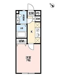メゾン稲毛 2階1Kの間取り