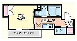 Ｈ＆Ｋ当代島 3階1Kの間取り