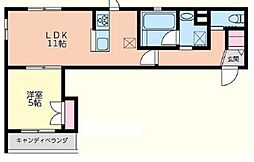 Ｈ＆Ｋ当代島 3階1LDKの間取り