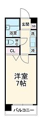 クオーレプロバンス浦安I 7階1Kの間取り
