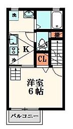 ＧｒｅｅｎＴｉｅｓ関前 2階1Kの間取り