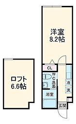 ビューティフルウイング相模大野 1階1Kの間取り