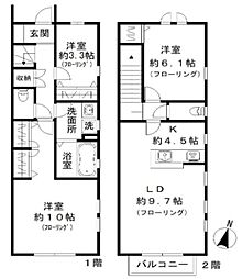 メゾン松風 1階3LDKの間取り