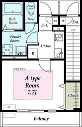 リブリ・ＫＯＹＯ 1階1Kの間取り