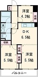 芙蓉コーポ 306 3階3DKの間取り