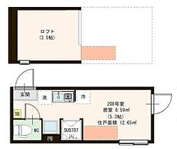 Park Terrace 富士見台 2階ワンルームの間取り