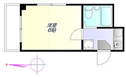 フローレンス 2階1Kの間取り