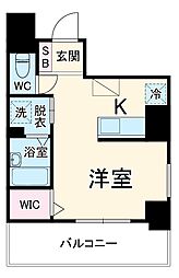 マリアージュ市川 3階1Kの間取り