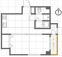JR総武線 錦糸町駅 徒歩11分の賃貸マンション 6階ワンルームの間取り