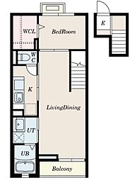 ルシエル1 4階1LDKの間取り