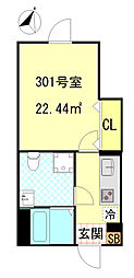 CFジオーレ西小岩五丁目 301 3階1Kの間取り