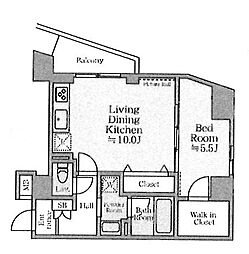 アイル　イマージュ押上イースト 5階1LDKの間取り