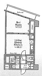 アイル　イマージュ押上イースト 3階1LDKの間取り