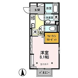 アドバンス 2階1LDKの間取り