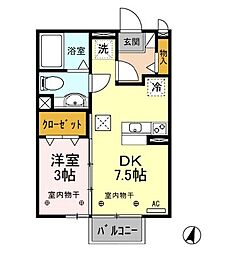 マリナ グランデ　Ａ/Ｂ 1階1DKの間取り