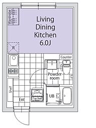 TASUKI杉並高井戸 1階ワンルームの間取り