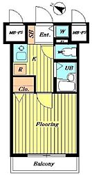 ステージファースト目白 4階1Kの間取り