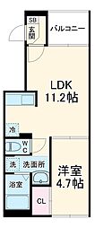 東武伊勢崎線 蒲生駅 徒歩4分の賃貸アパート 1階1LDKの間取り