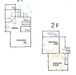 ＦＵＪＩ　二和東 1階3Kの間取り