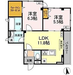 Villa Del Sol V 2階2LDKの間取り