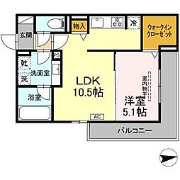 D-ASTRO 2階1LDKの間取り
