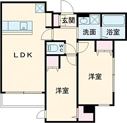 Felicia Heiwadai 2階2LDKの間取り