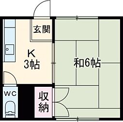 誠ビル 3階1Kの間取り