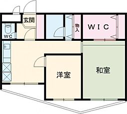 ワイケービー桜台 3階2DKの間取り