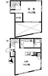 ロシェ沼袋 1階1LDKの間取り