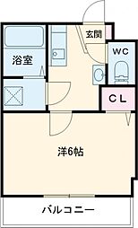 グランシャレー堀切菖蒲園III 3階1Kの間取り